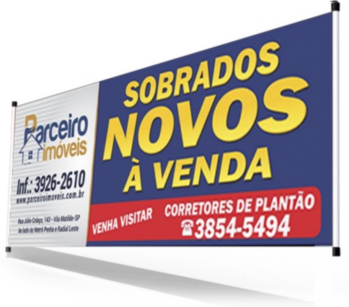 Lona Banner 440g/m² Fosco Faixa com Corda Laterais