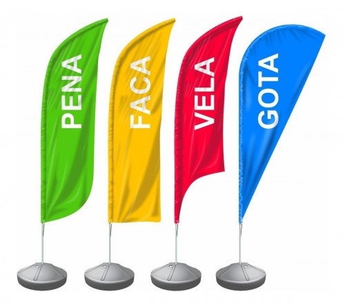 WindBanner MINI 2,10m base Concreto + Tecido + Haste