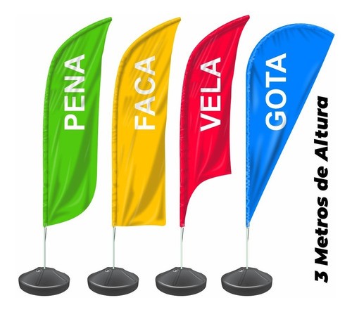 WindBanner GRANDE 3,25m base Concreto + Tecido + Haste