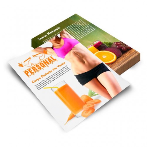 Folheto Couché 90g 14x20 A5 Frente e verso